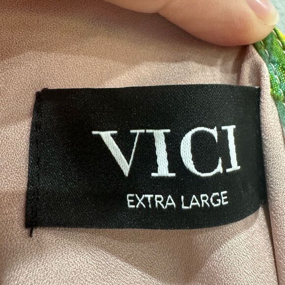 Yellow Floral Vici One-Shoulder Blouse Size XL EUC - Picture 3 of 3